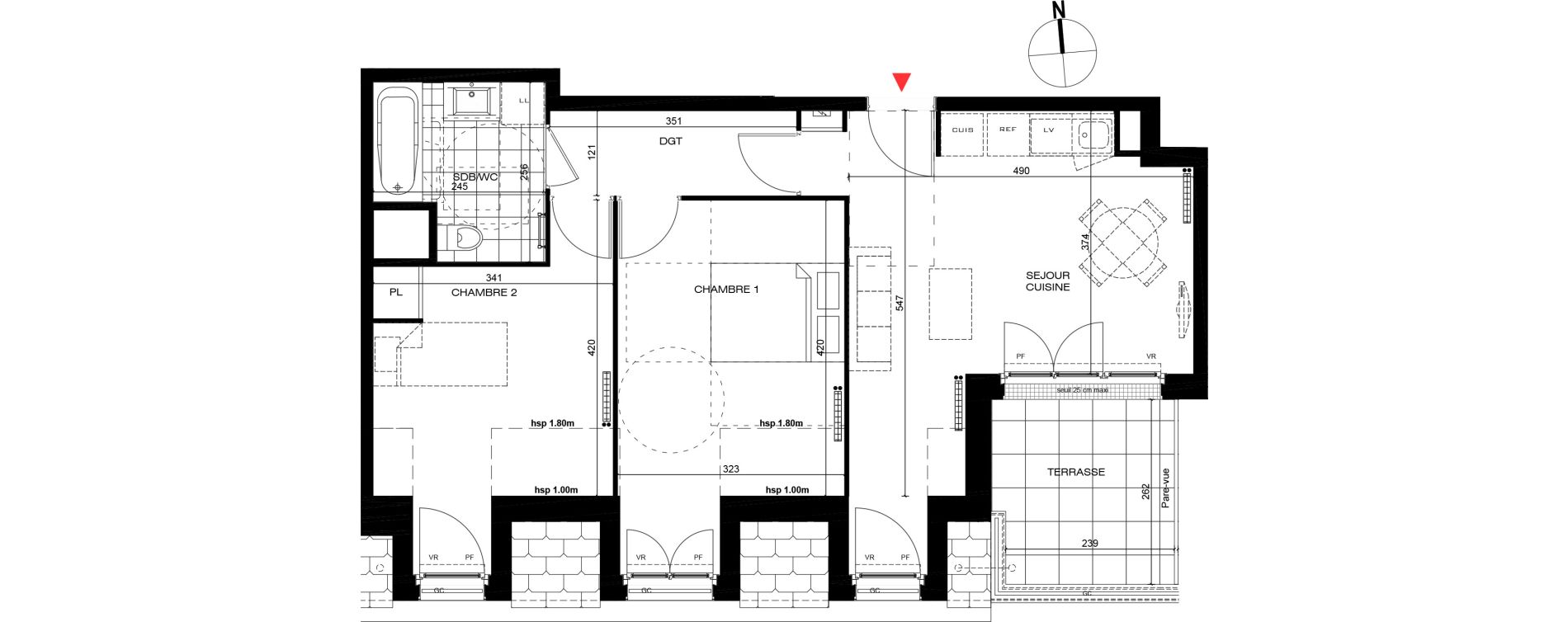 Appartement T3 de 55,87 m2 &agrave; La Frette-Sur-Seine Centre
