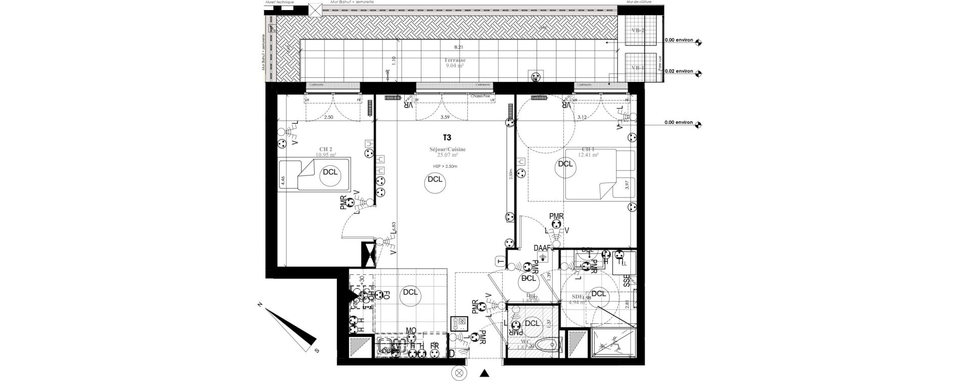 Appartement T3 de 57,02 m2 au Plessis-Bouchard Centre