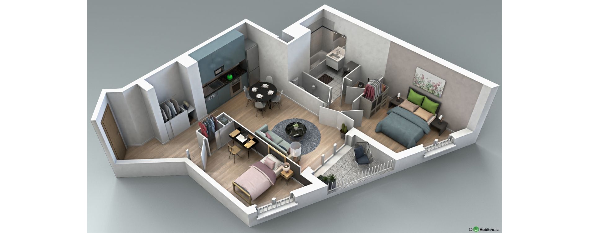 Appartement T3 de 60,21 m2 au Plessis-Bouchard Centre