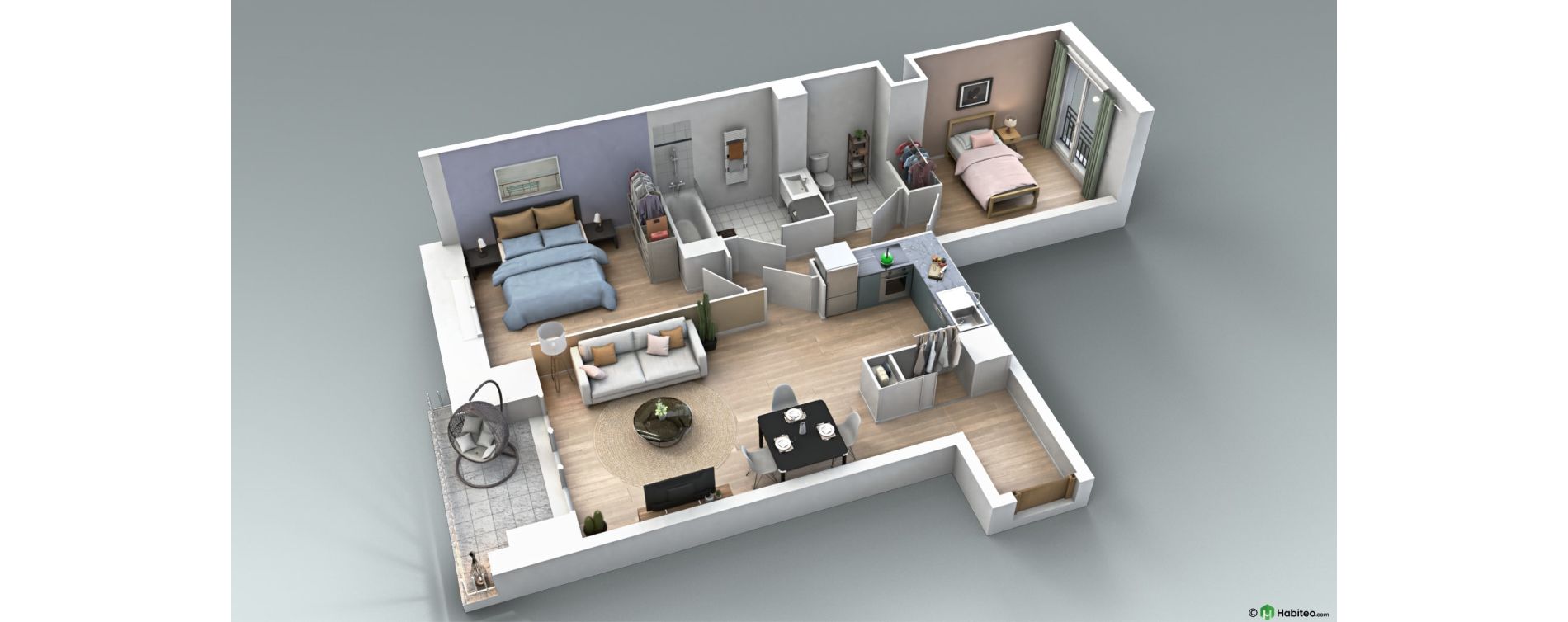 Appartement T3 de 61,18 m2 au Plessis-Bouchard Centre