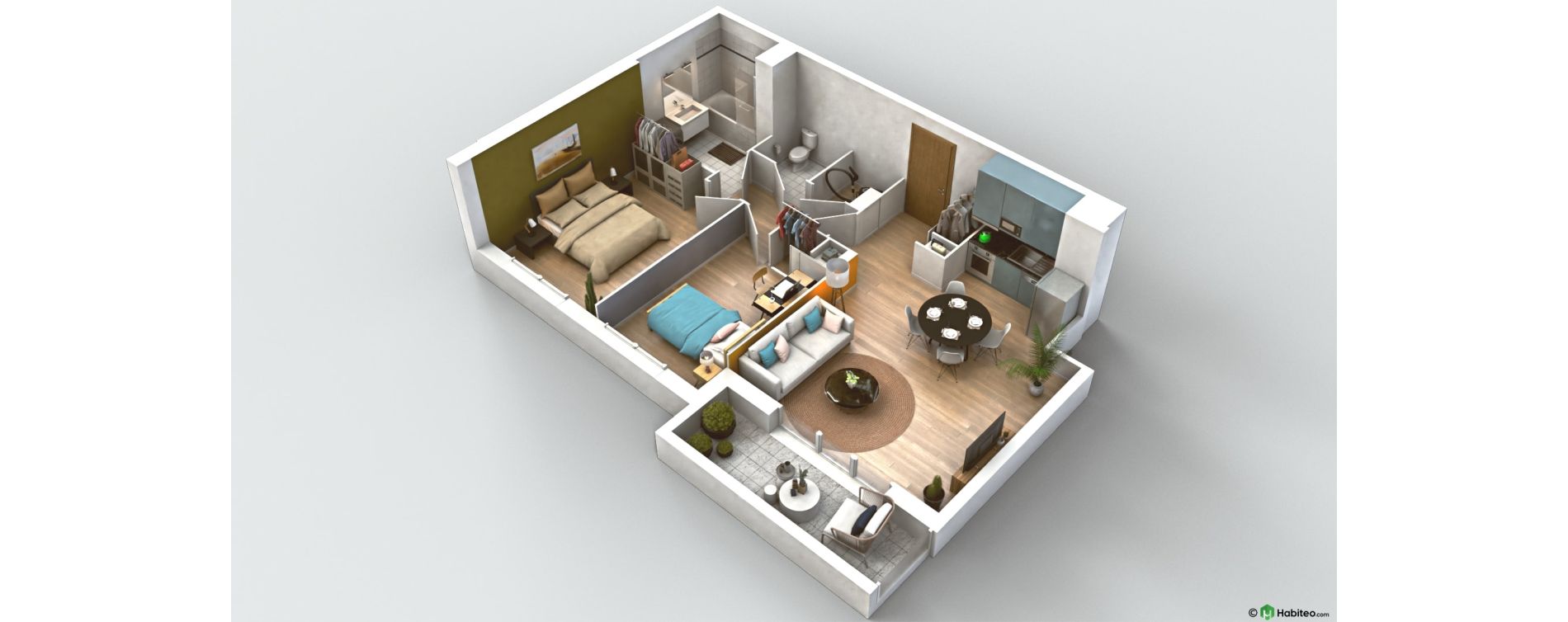 Appartement T3 de 58,80 m2 au Plessis-Bouchard Centre