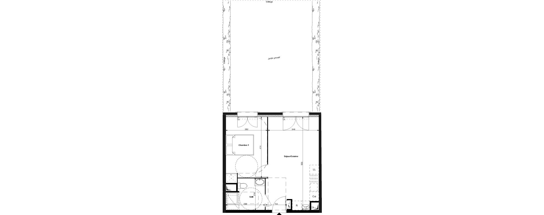 Appartement T2 de 38,60 m2 au Plessis-Bouchard Centre