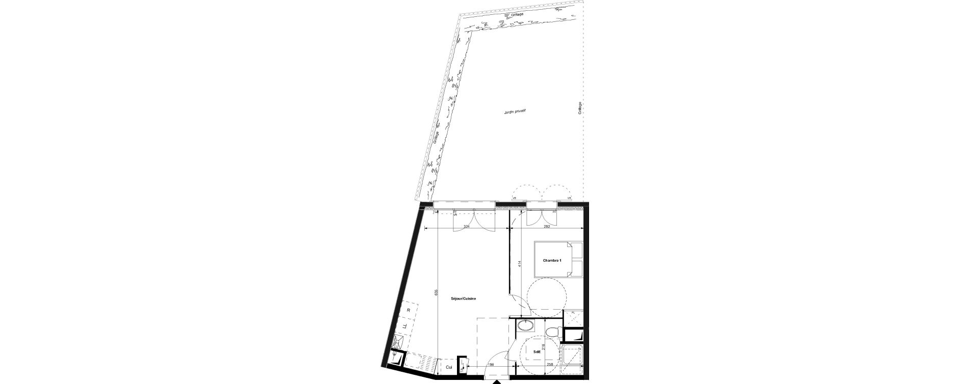 Appartement T2 de 41,60 m2 au Plessis-Bouchard Centre
