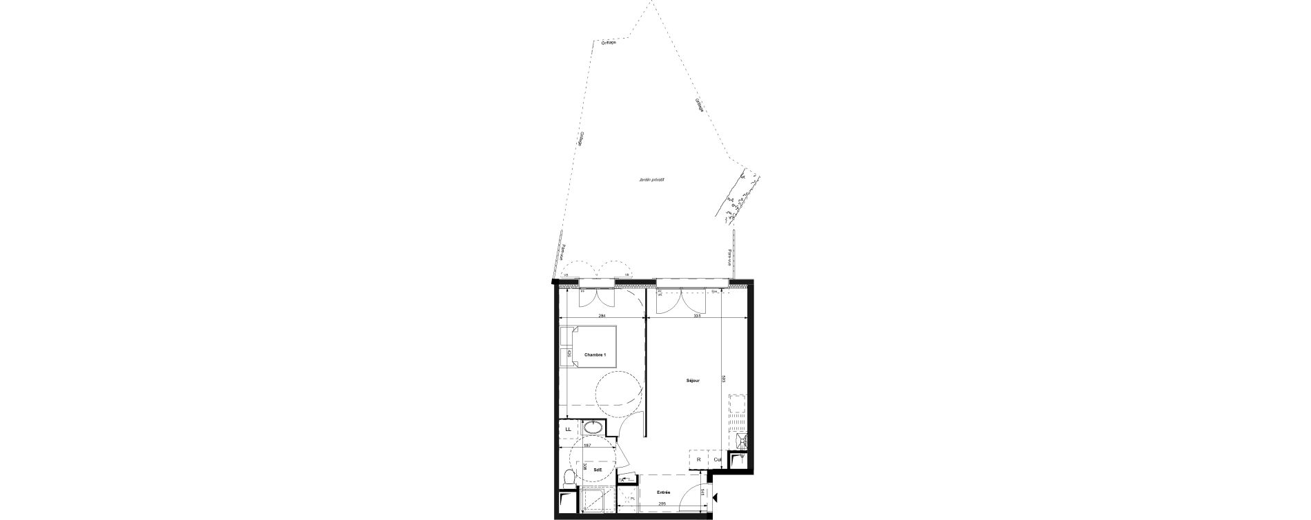 Appartement T2 de 42,15 m2 au Plessis-Bouchard Centre