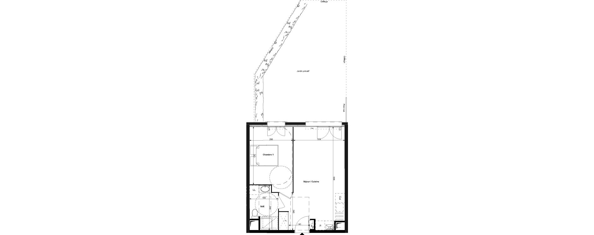 Appartement T2 de 41,50 m2 au Plessis-Bouchard Centre