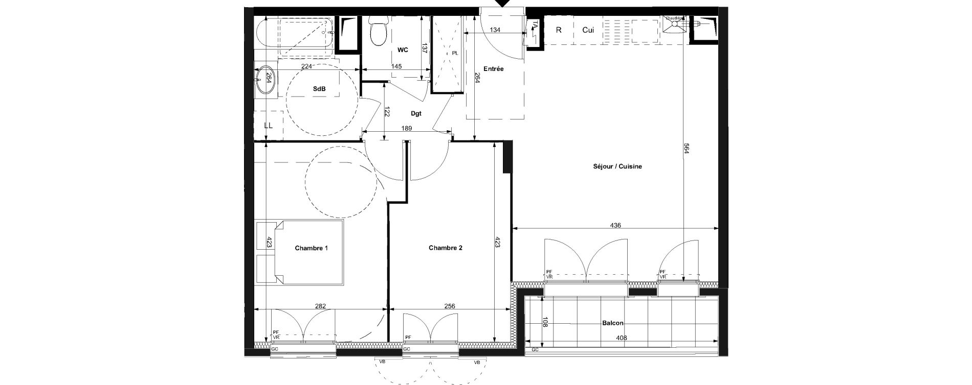 Appartement T3 de 60,25 m2 au Plessis-Bouchard Centre