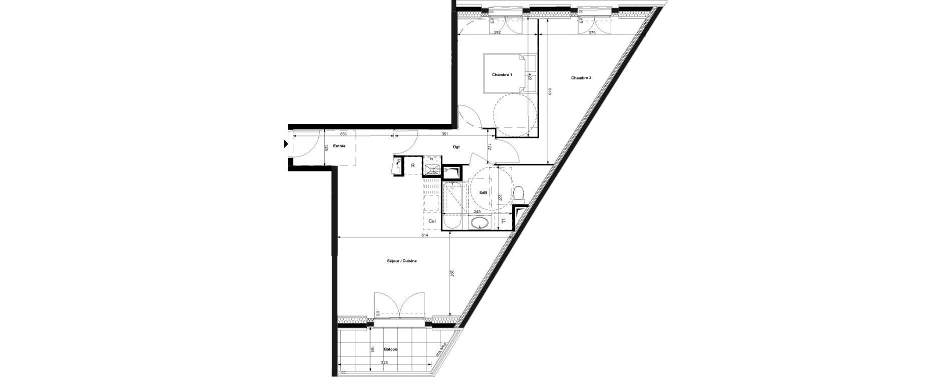 Appartement T3 de 63,00 m2 au Plessis-Bouchard Centre