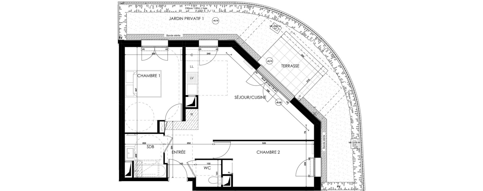 Appartement T3 de 58,43 m2 au Plessis-Bouchard Centre