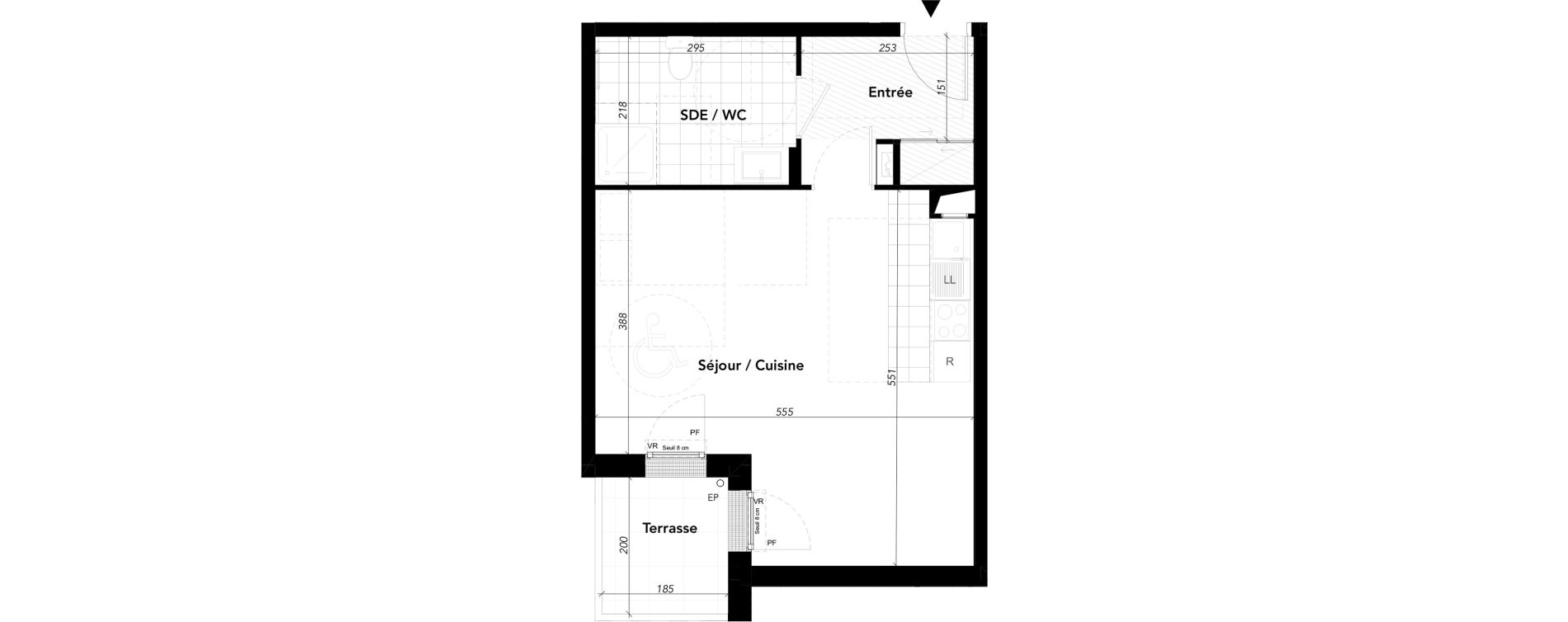 Appartement T1 de 38,27 m2 &agrave; L'Isle-Adam Centre