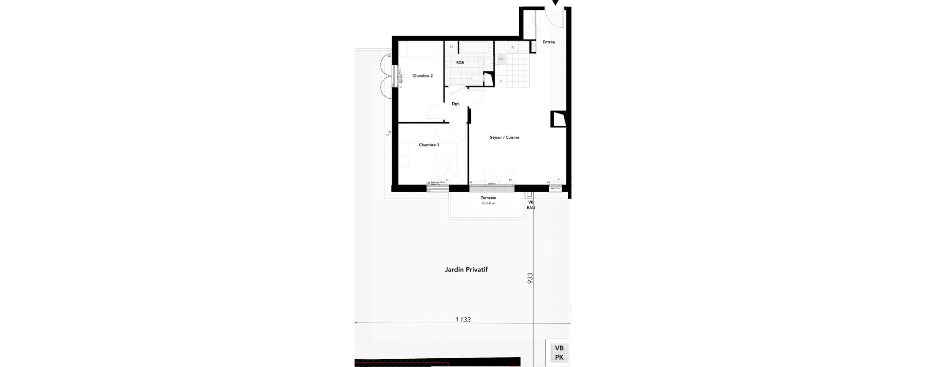 Appartement T3 de 69,48 m2 &agrave; L'Isle-Adam Centre