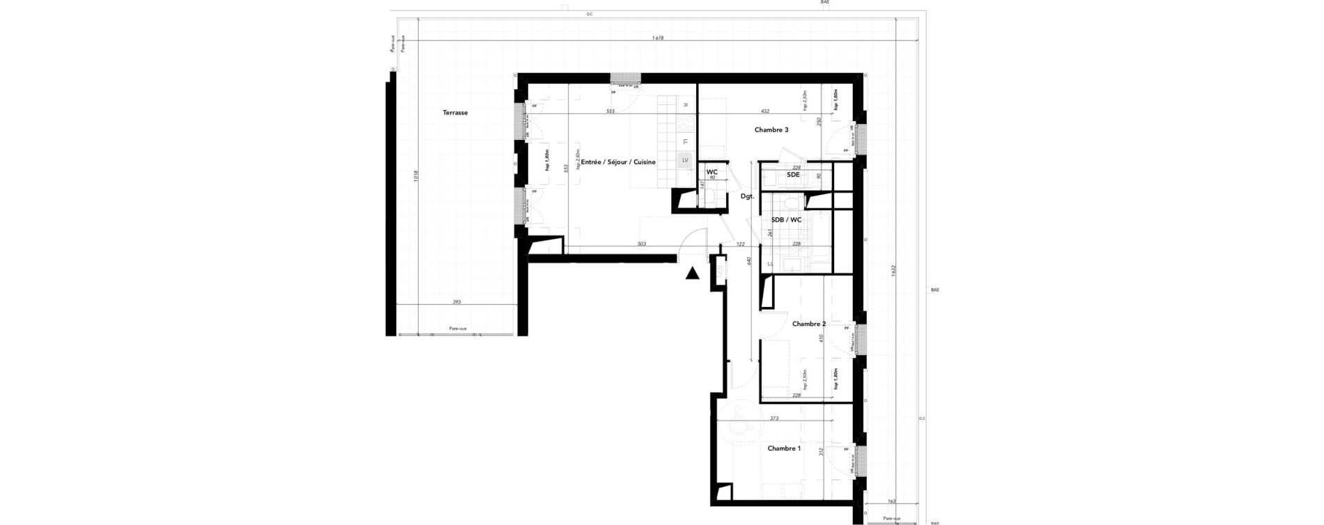 Appartement T4 de 79,58 m2 &agrave; L'Isle-Adam Centre