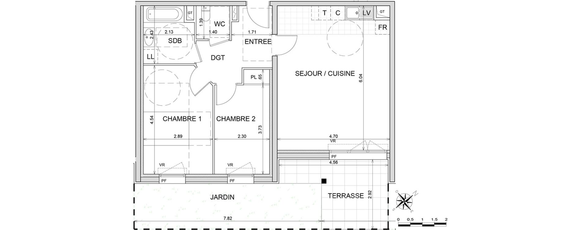 Appartement T3 de 63,80 m2 &agrave; L'Isle-Adam Centre