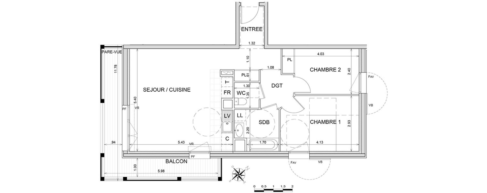 Appartement T3 de 65,70 m2 &agrave; L'Isle-Adam Centre