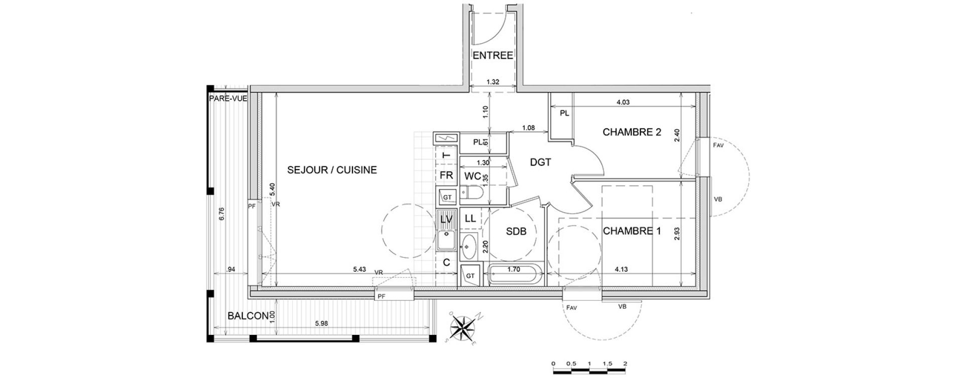 Appartement T3 de 65,70 m2 &agrave; L'Isle-Adam Centre