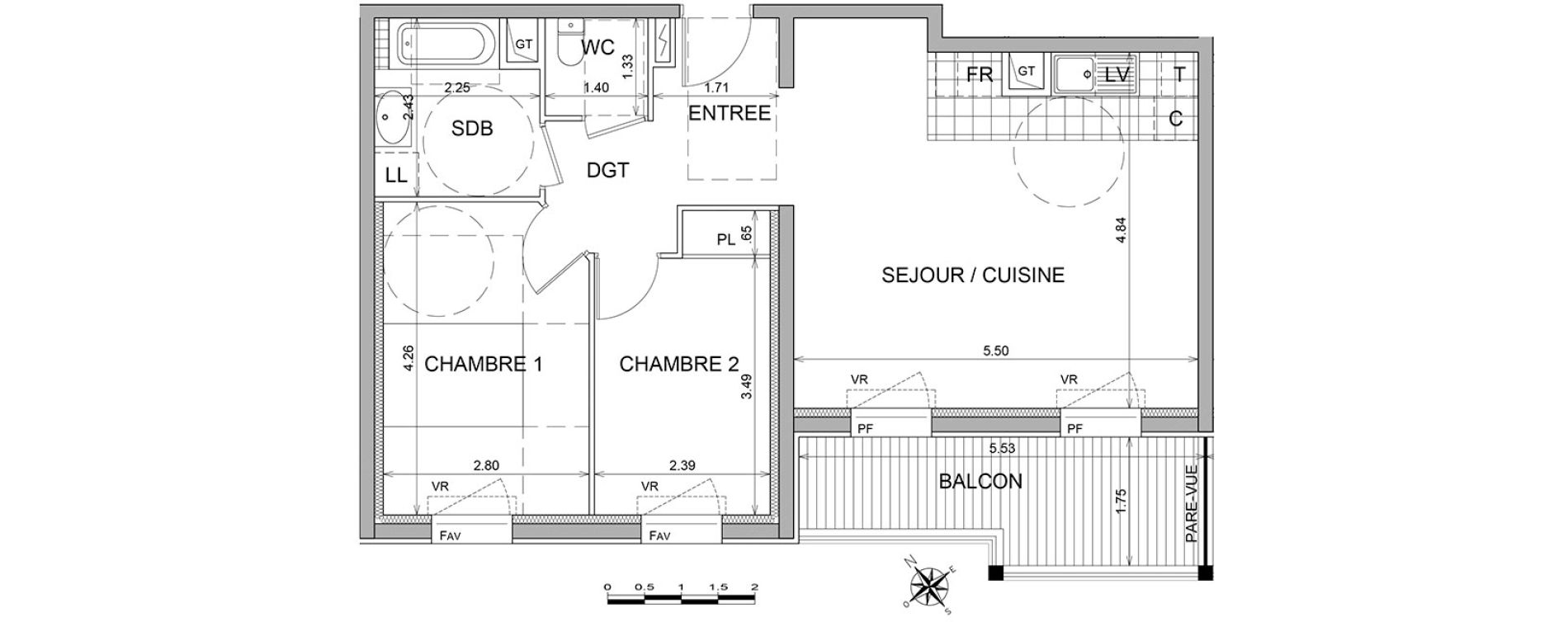 Appartement T3 de 61,90 m2 &agrave; L'Isle-Adam Centre