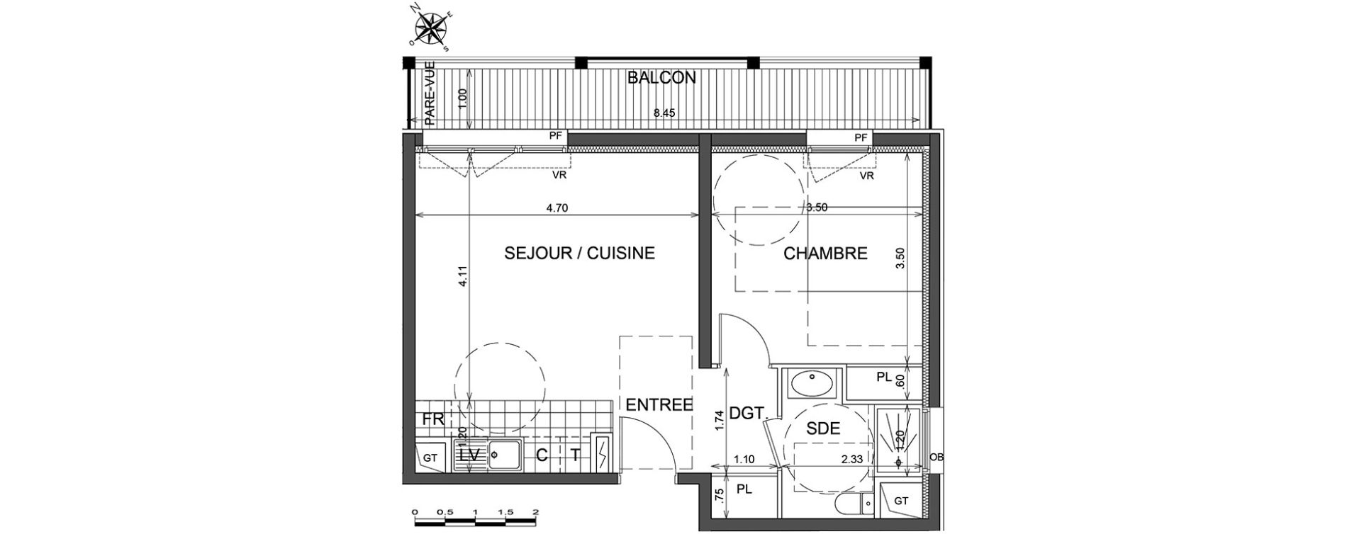 Appartement T2 de 44,50 m2 &agrave; L'Isle-Adam Centre