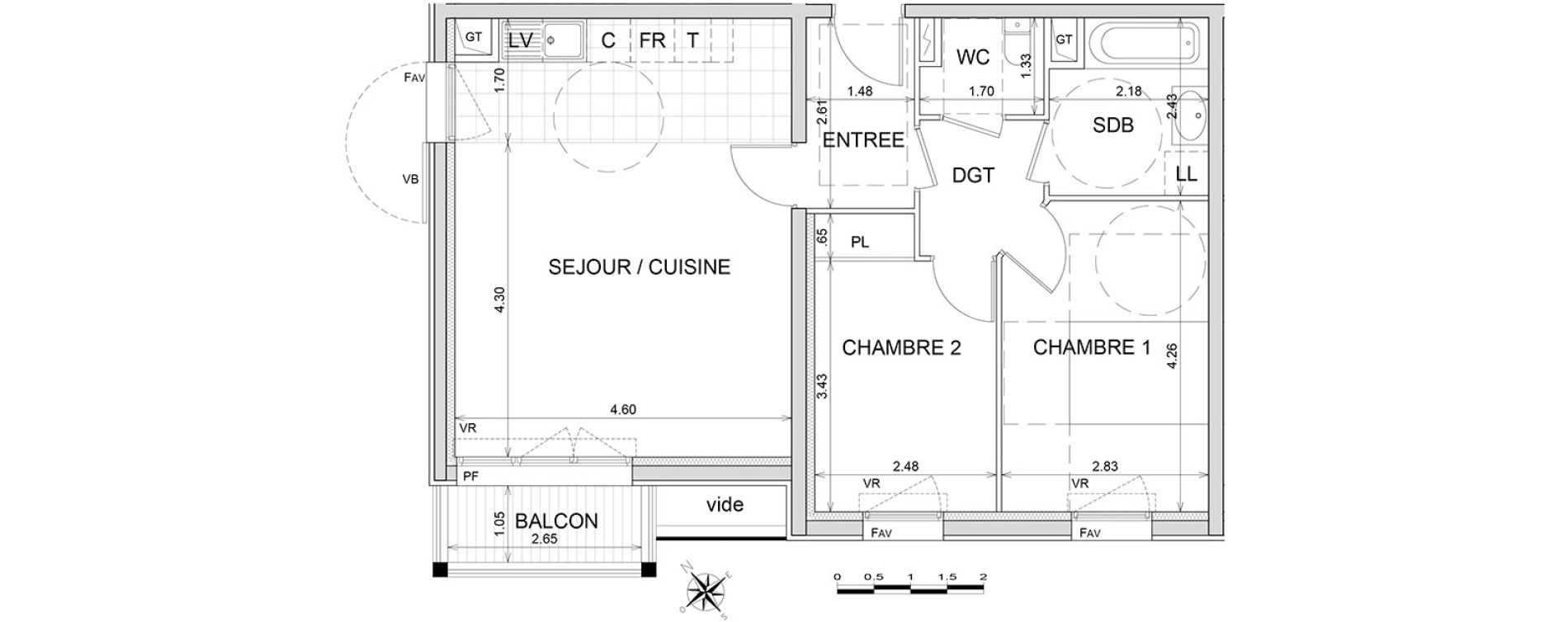 Appartement T3 de 62,30 m2 &agrave; L'Isle-Adam Centre