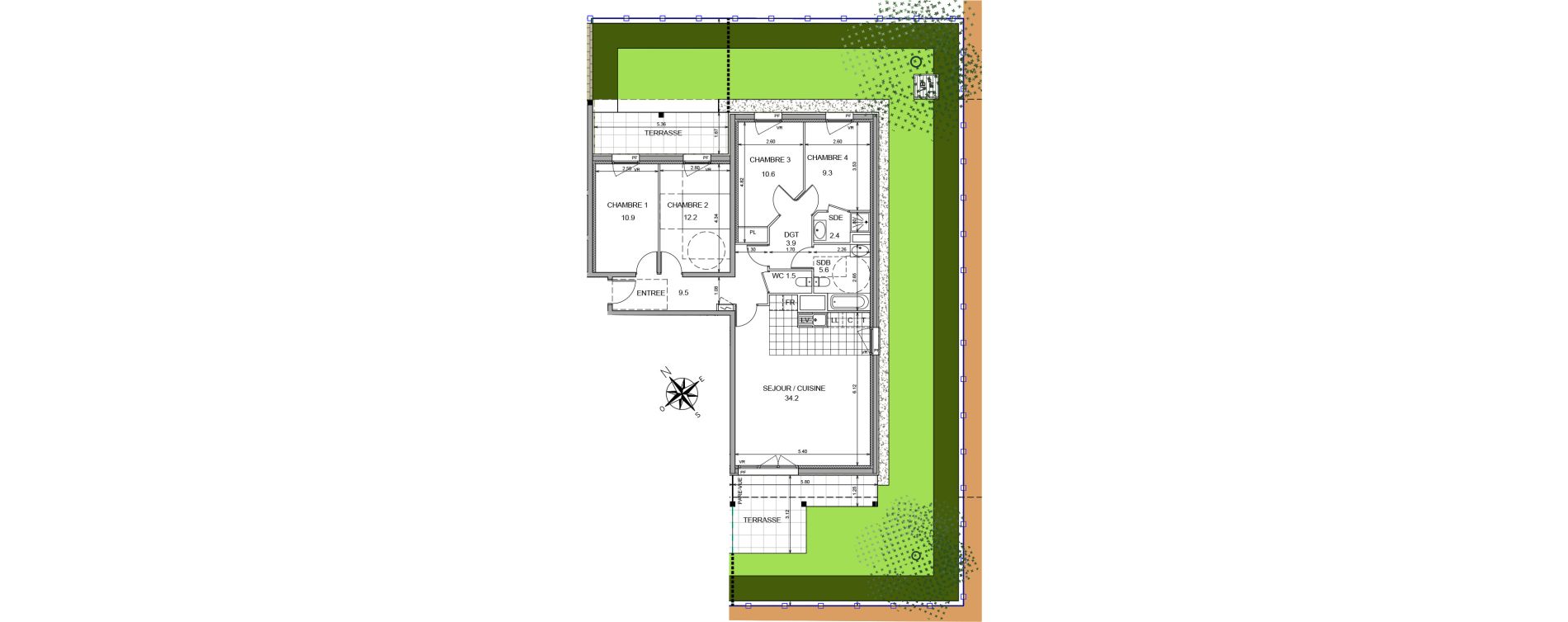 Appartement T5 de 100,10 m2 &agrave; L'Isle-Adam Centre