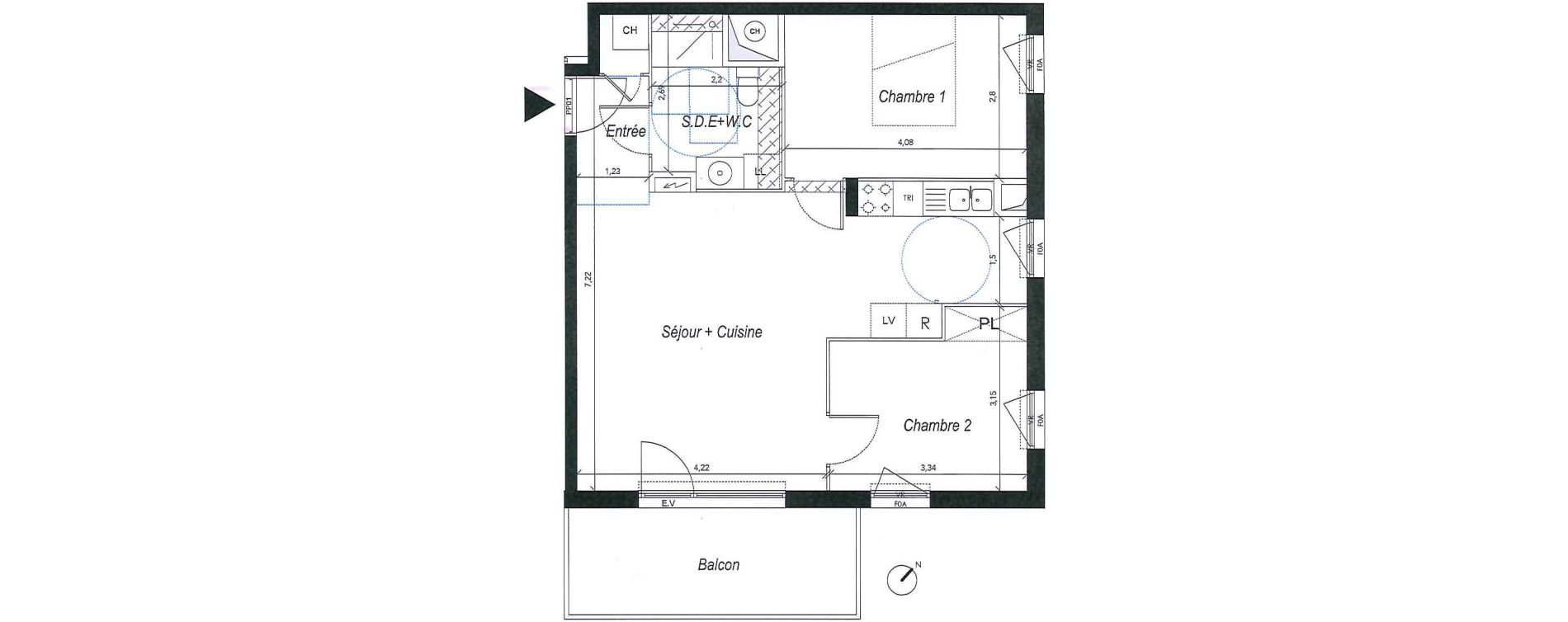 Appartement T3 de 59,10 m2 à Louvres Frais lieux