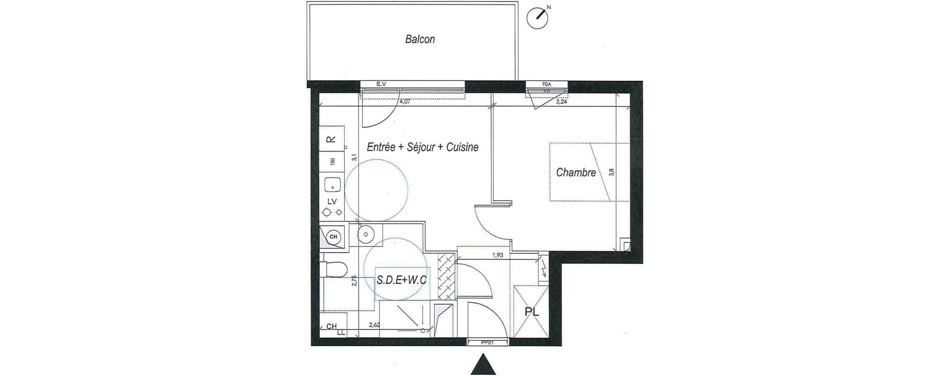Appartement T2 de 37,00 m2 à Louvres Frais lieux