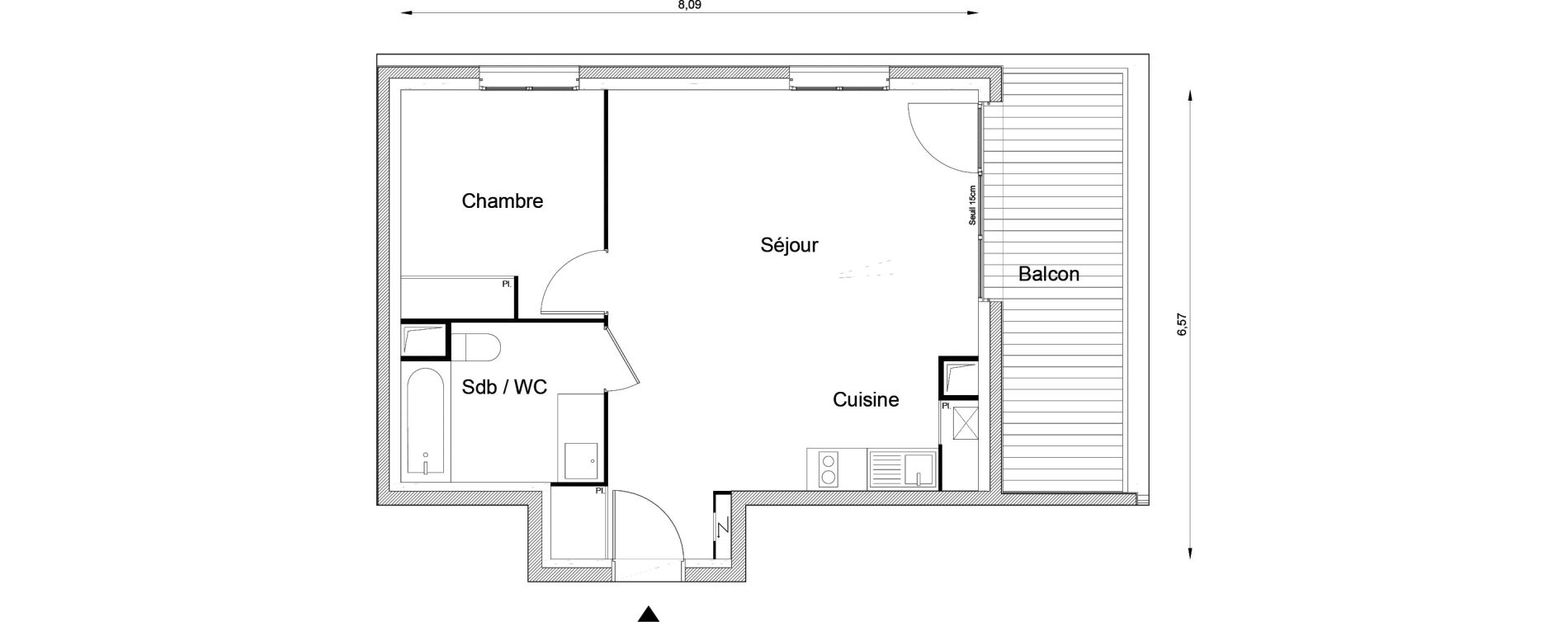 Appartement T2 de 46,37 m2 &agrave; Louvres Frais lieux