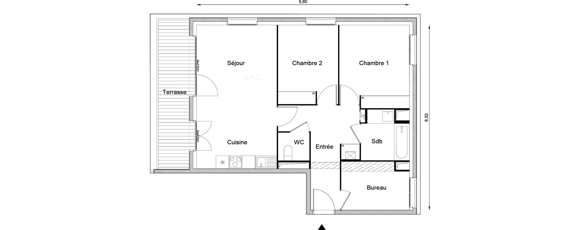 Appartement T3 bis de 70,66 m2 &agrave; Louvres Frais lieux