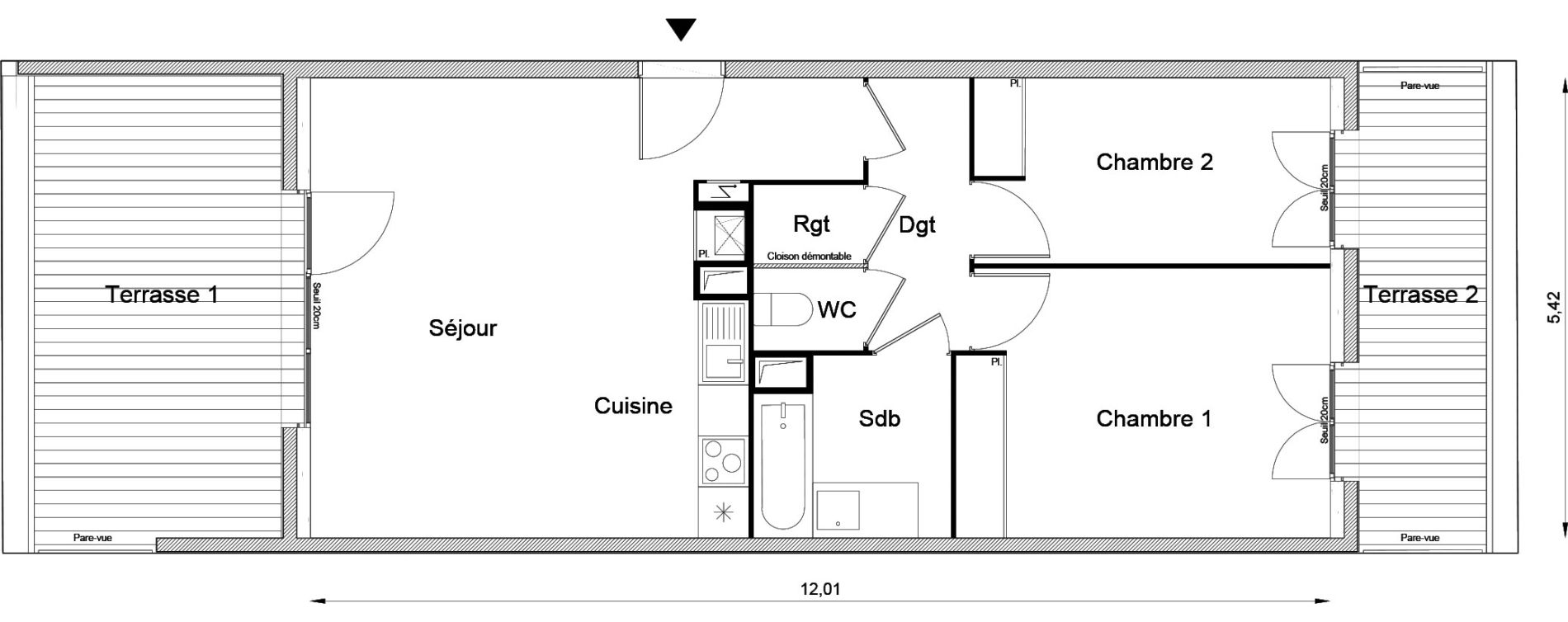 Appartement T3 de 63,18 m2 &agrave; Louvres Frais lieux
