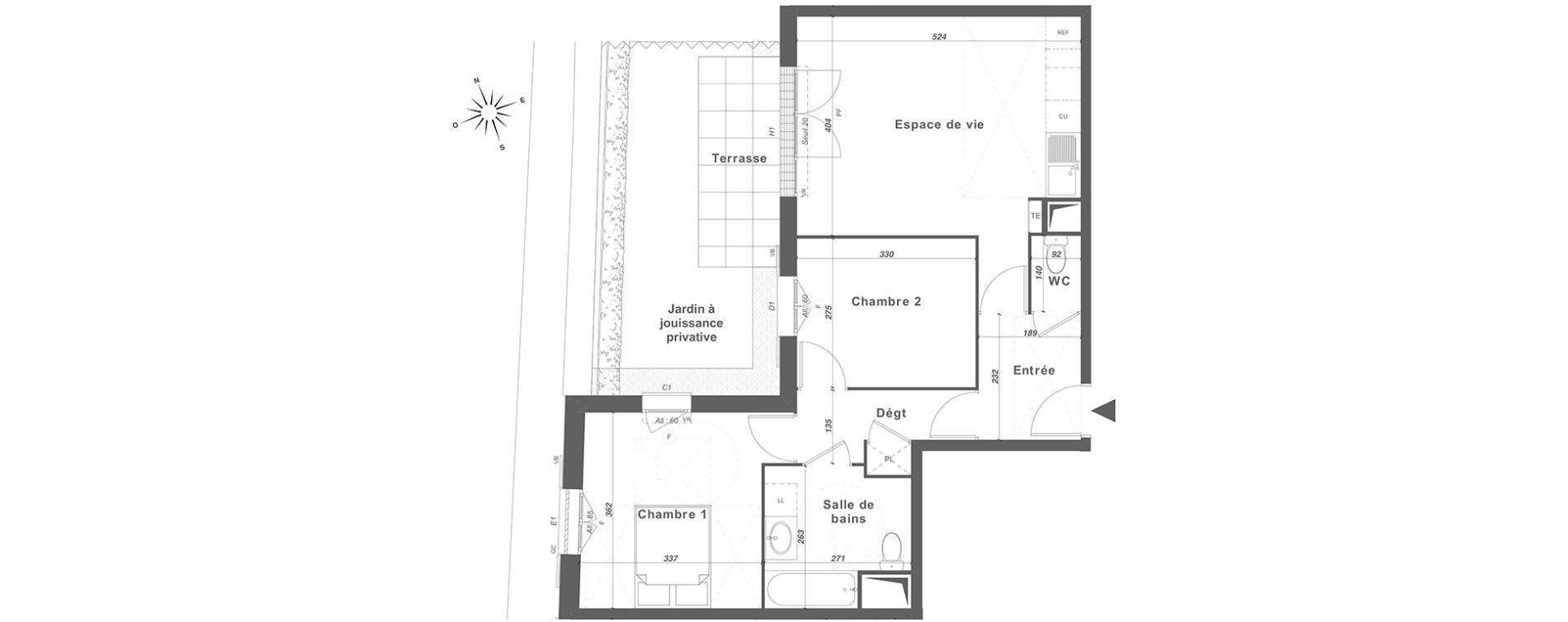 Appartement T3 de 59,44 m2 à Louvres Centre