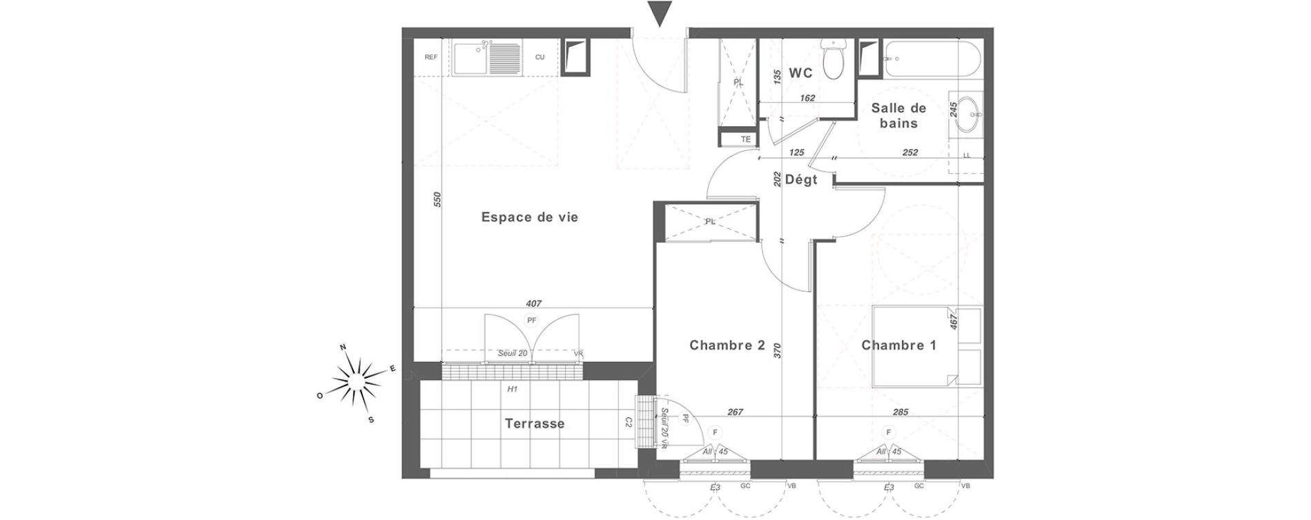 Appartement T3 de 60,67 m2 &agrave; Louvres Centre