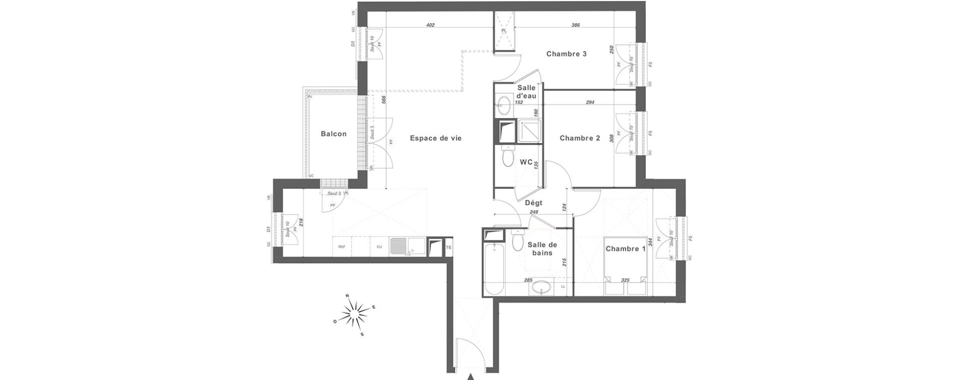 Appartement T4 de 85,05 m2 &agrave; Louvres Centre