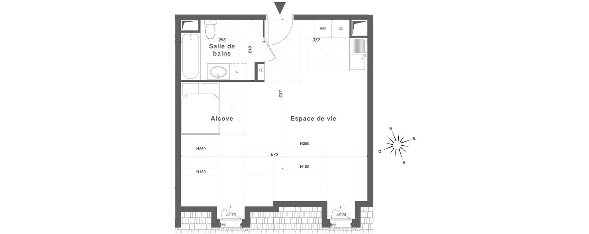 Appartement T1 de 38,97 m2 &agrave; Louvres Centre