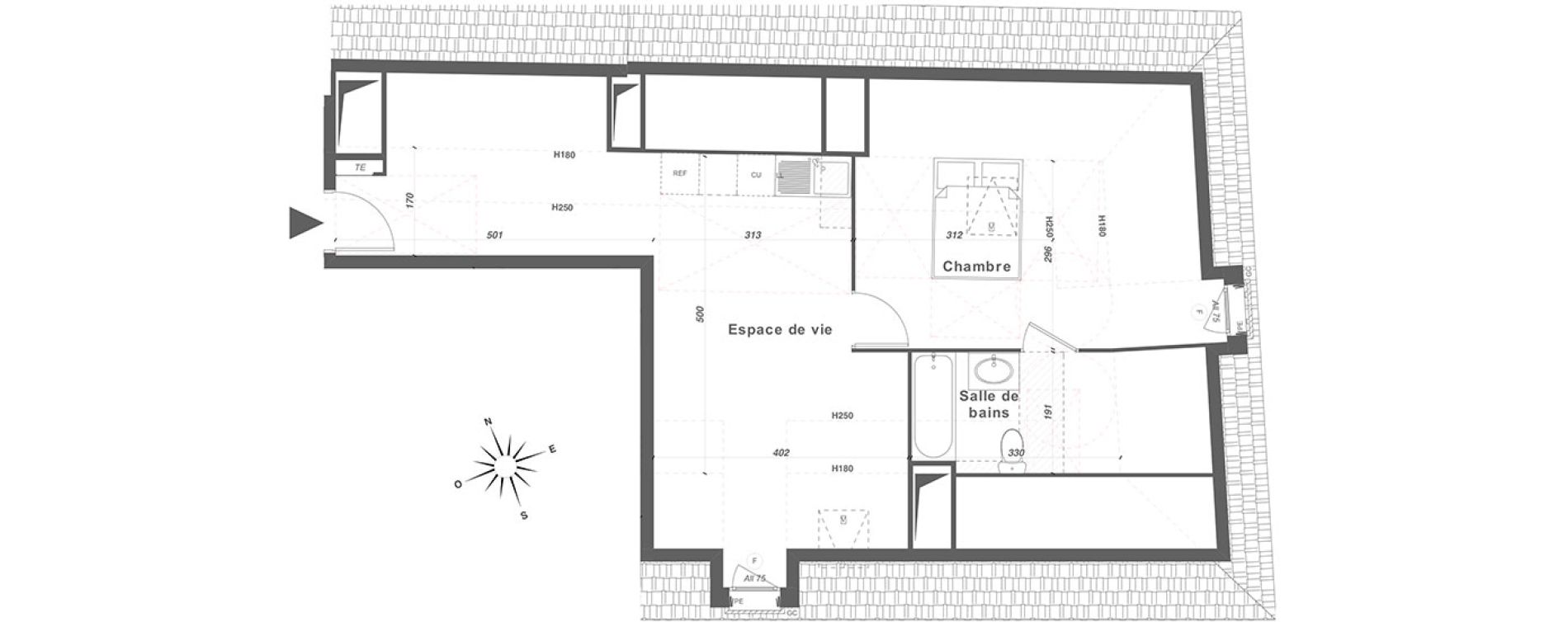 Appartement T2 de 47,03 m2 à Louvres Centre
