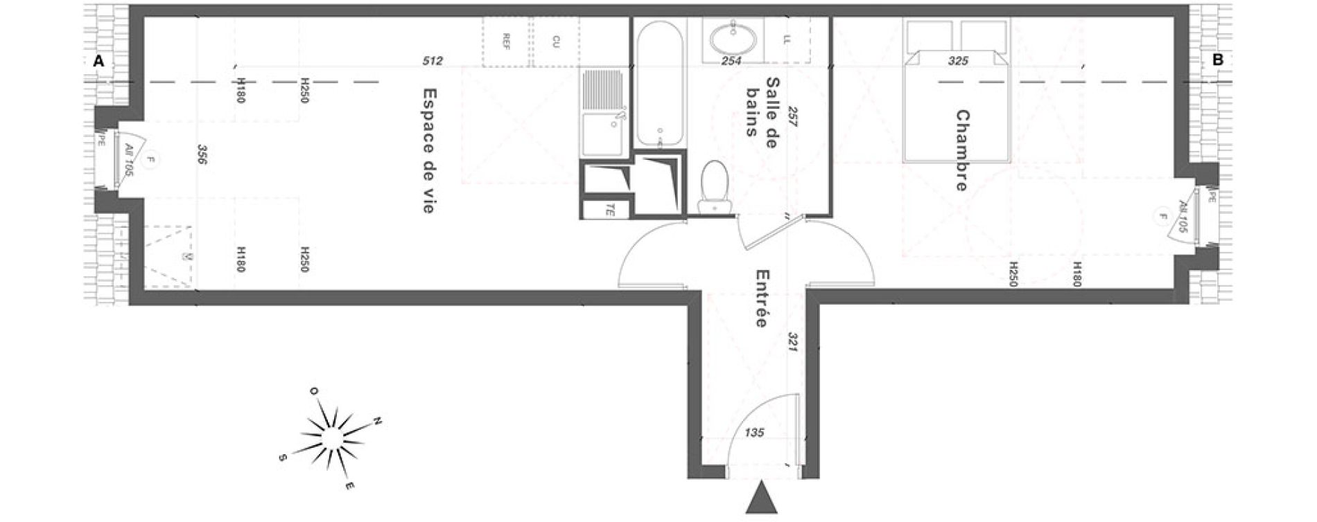 Appartement T2 de 43,55 m2 &agrave; Louvres Centre