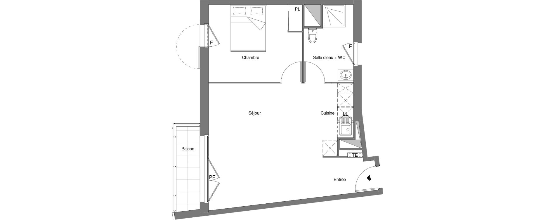 Appartement T2 de 47,50 m2 &agrave; Louvres Frais lieux