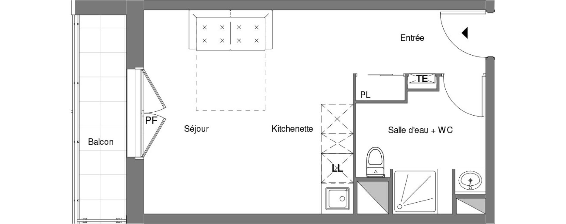 Appartement T1 de 28,00 m2 &agrave; Louvres Frais lieux