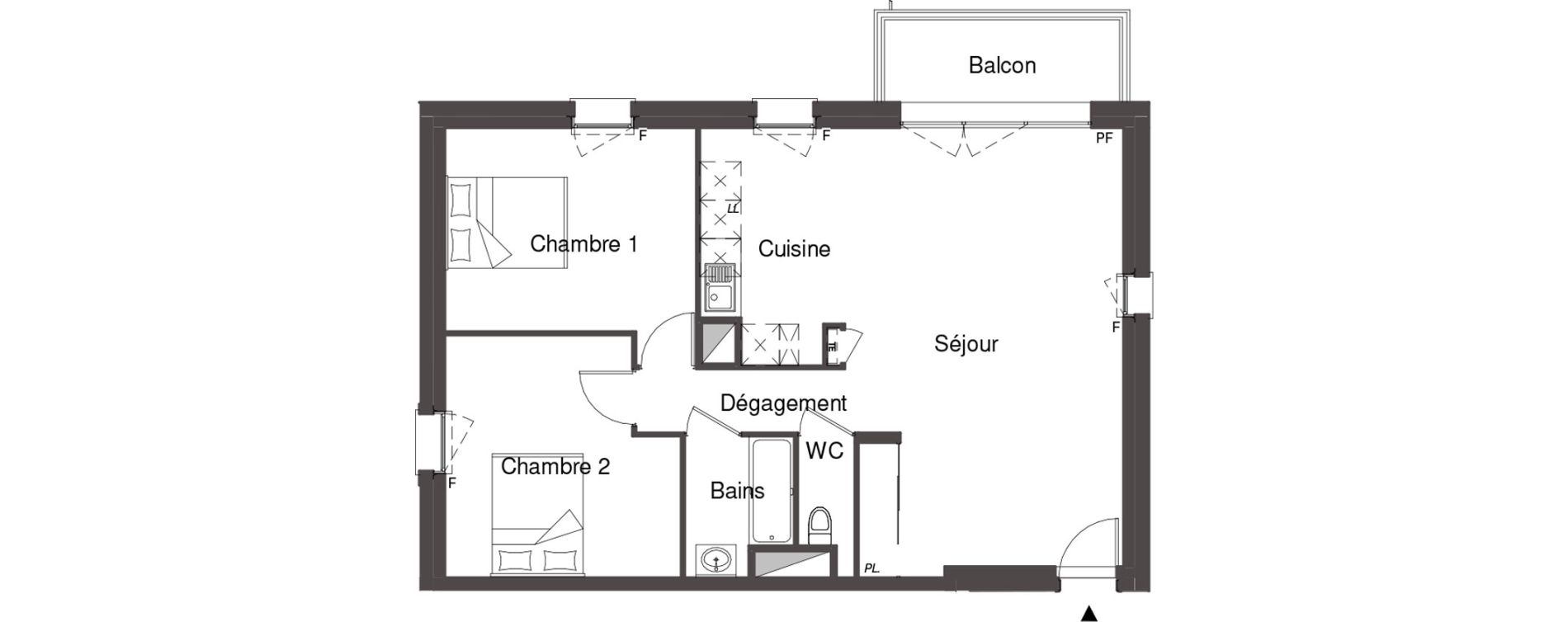 Appartement T3 de 72,00 m2 &agrave; Louvres Frais lieux