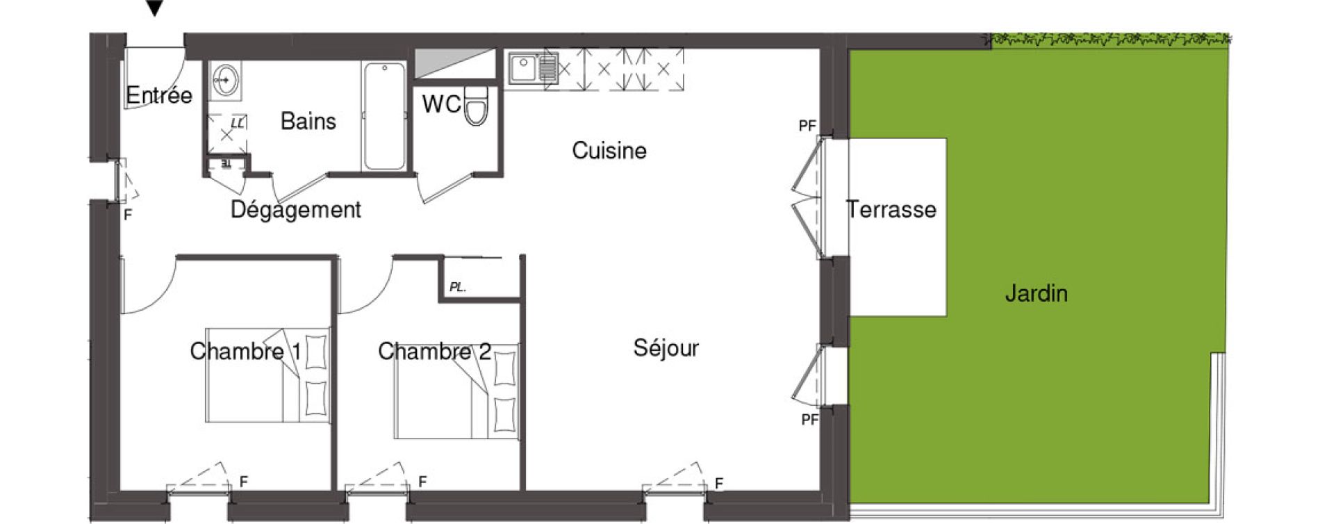 Appartement T3 de 69,00 m2 &agrave; Louvres Frais lieux