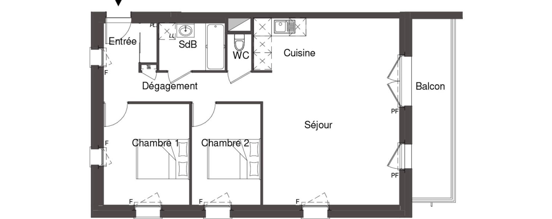 Appartement T3 de 69,00 m2 &agrave; Louvres Frais lieux