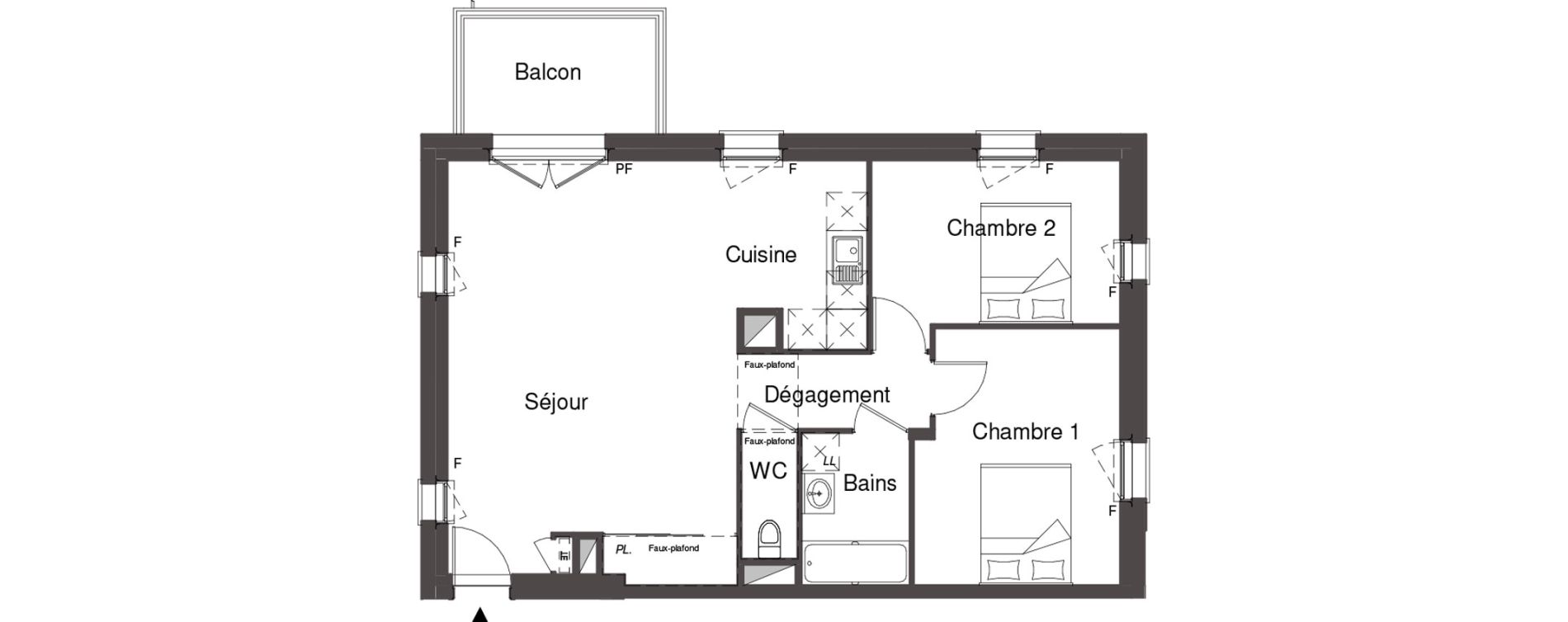 Appartement T3 de 69,00 m2 &agrave; Louvres Frais lieux