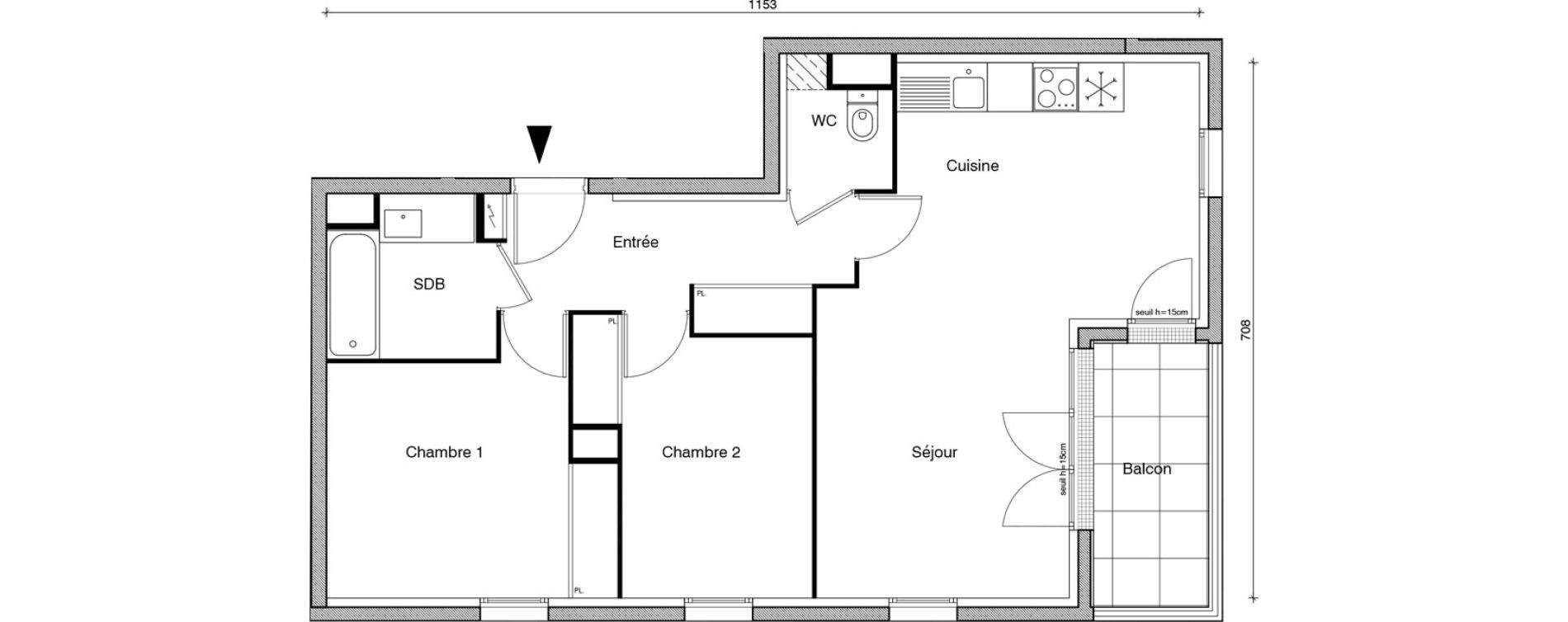 Appartement T3 de 62,30 m2 &agrave; Louvres Gare