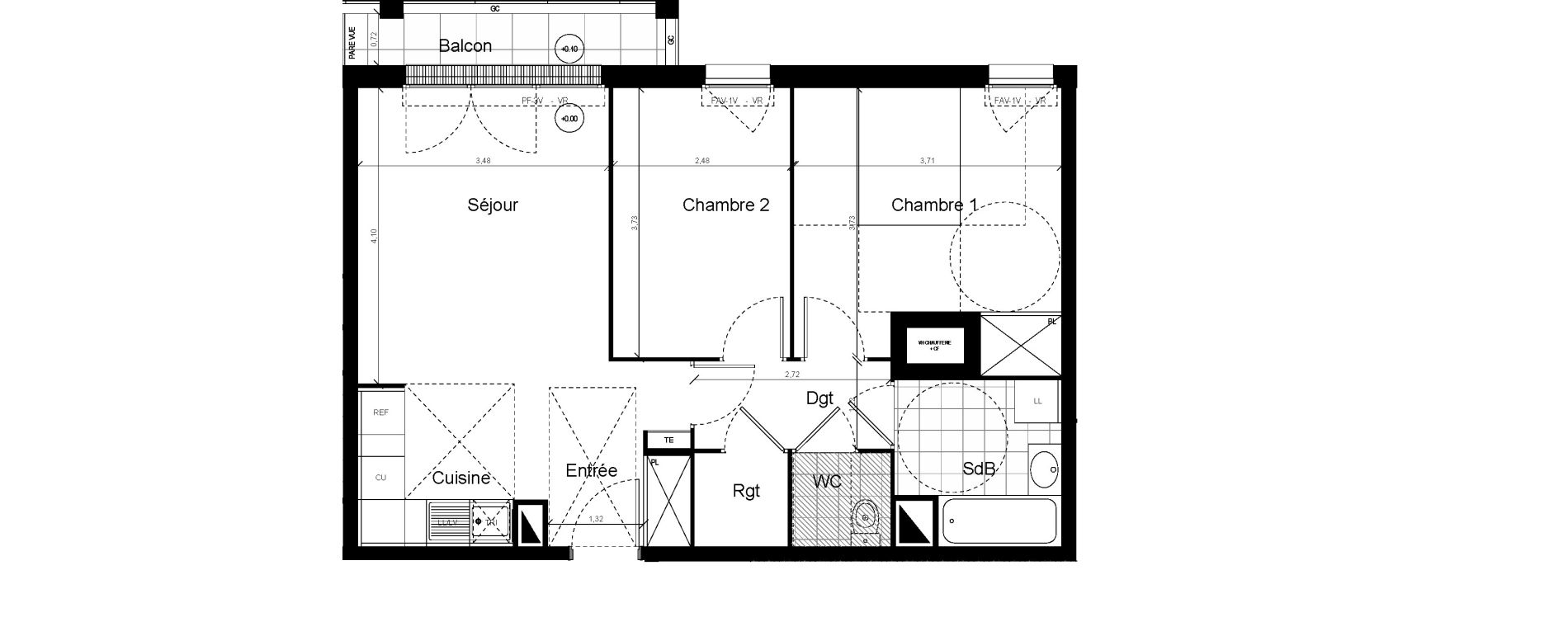 Appartement T3 de 58,63 m2 &agrave; Louvres Frais lieux