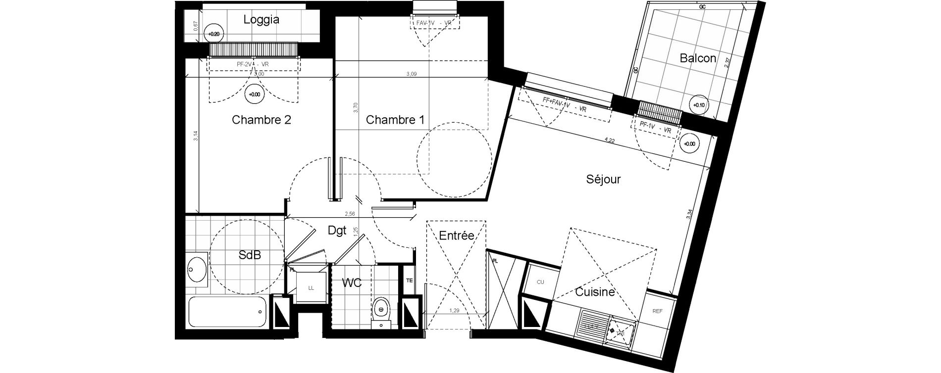 Appartement T3 de 53,61 m2 &agrave; Louvres Frais lieux
