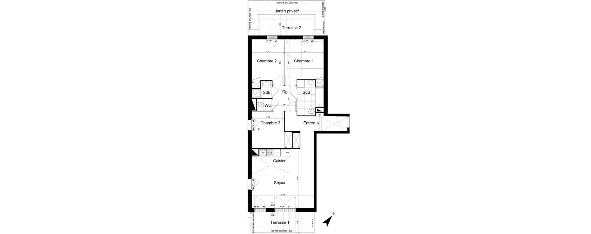 Appartement T4 de 82,39 m2 &agrave; Louvres Frais lieux