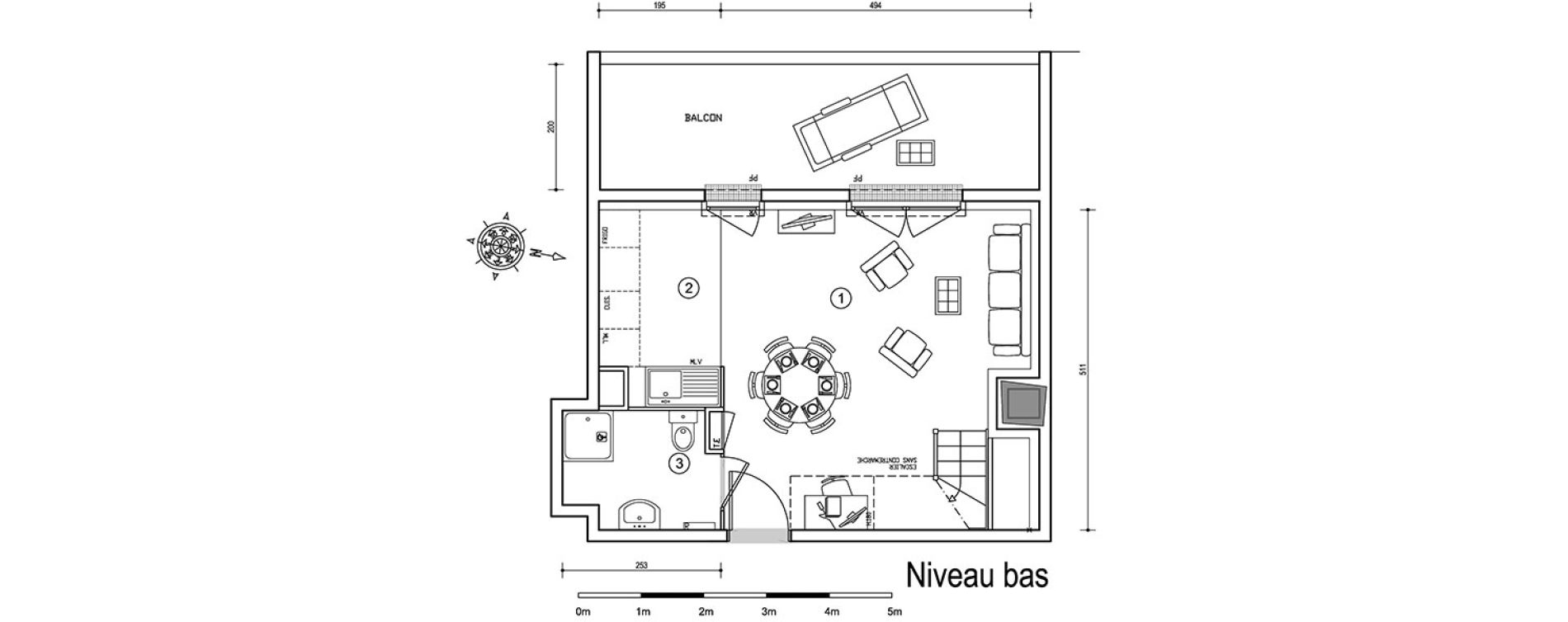 Duplex T3 de 59,70 m2 &agrave; Louvres Gare