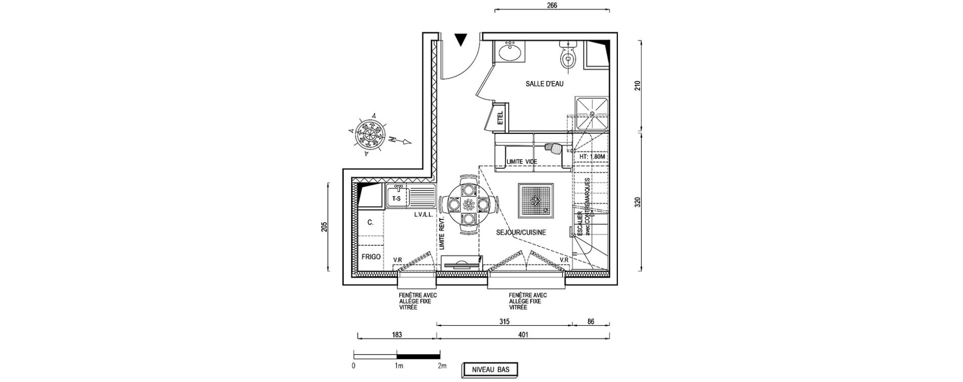 Duplex T1 de 41,60 m2 &agrave; Louvres Gare