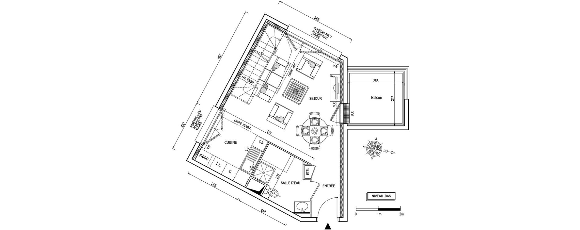 Duplex T3 de 64,50 m2 &agrave; Louvres Gare