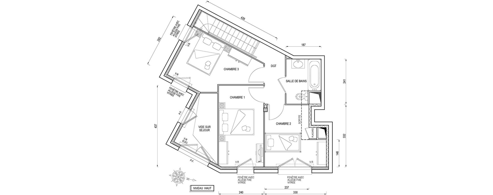 Duplex T4 de 81,10 m2 &agrave; Louvres Gare