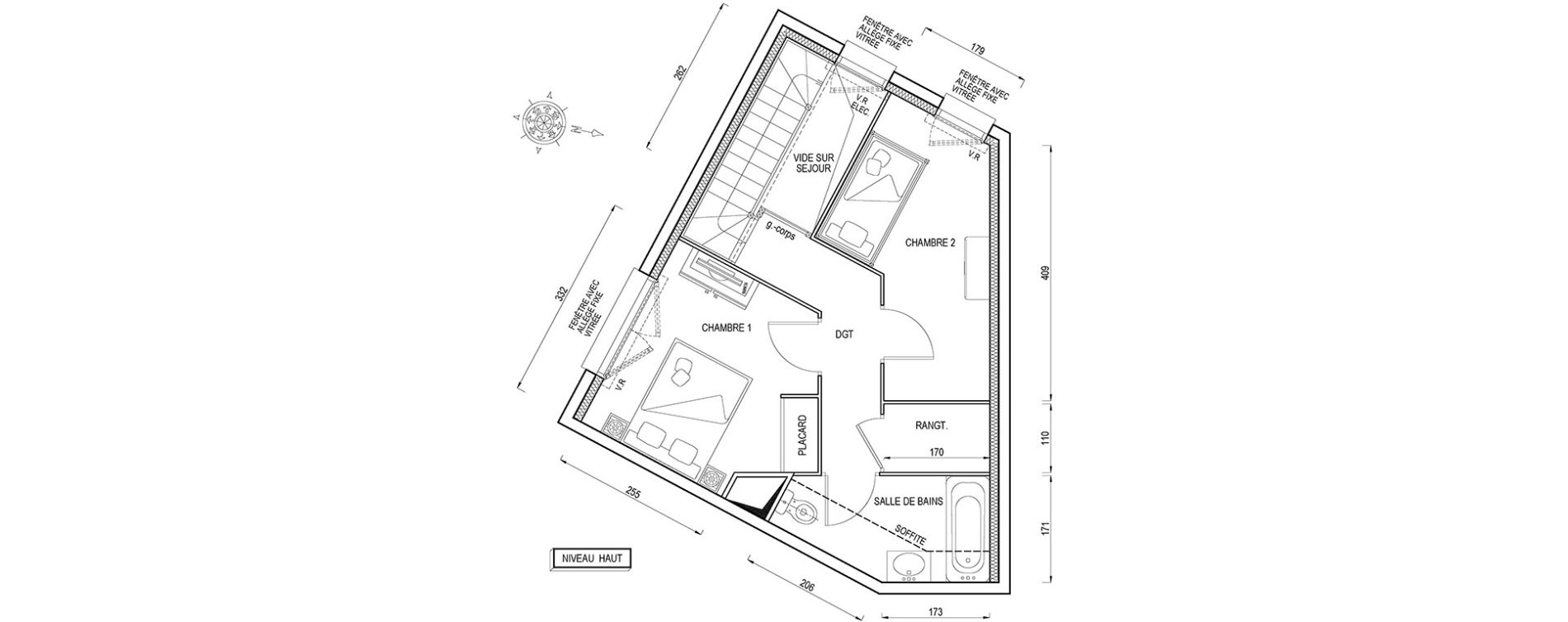 Duplex T3 de 64,50 m2 &agrave; Louvres Gare