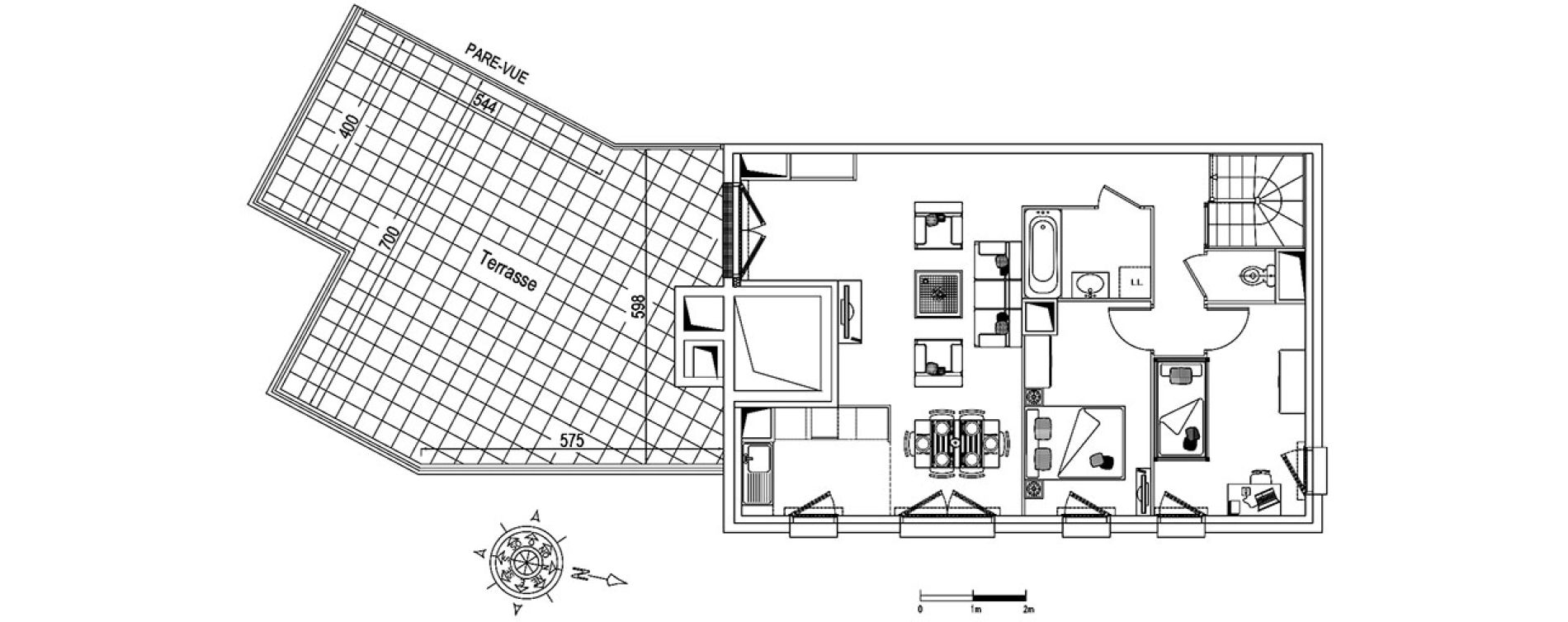 Duplex T4 de 91,30 m2 &agrave; Louvres Gare