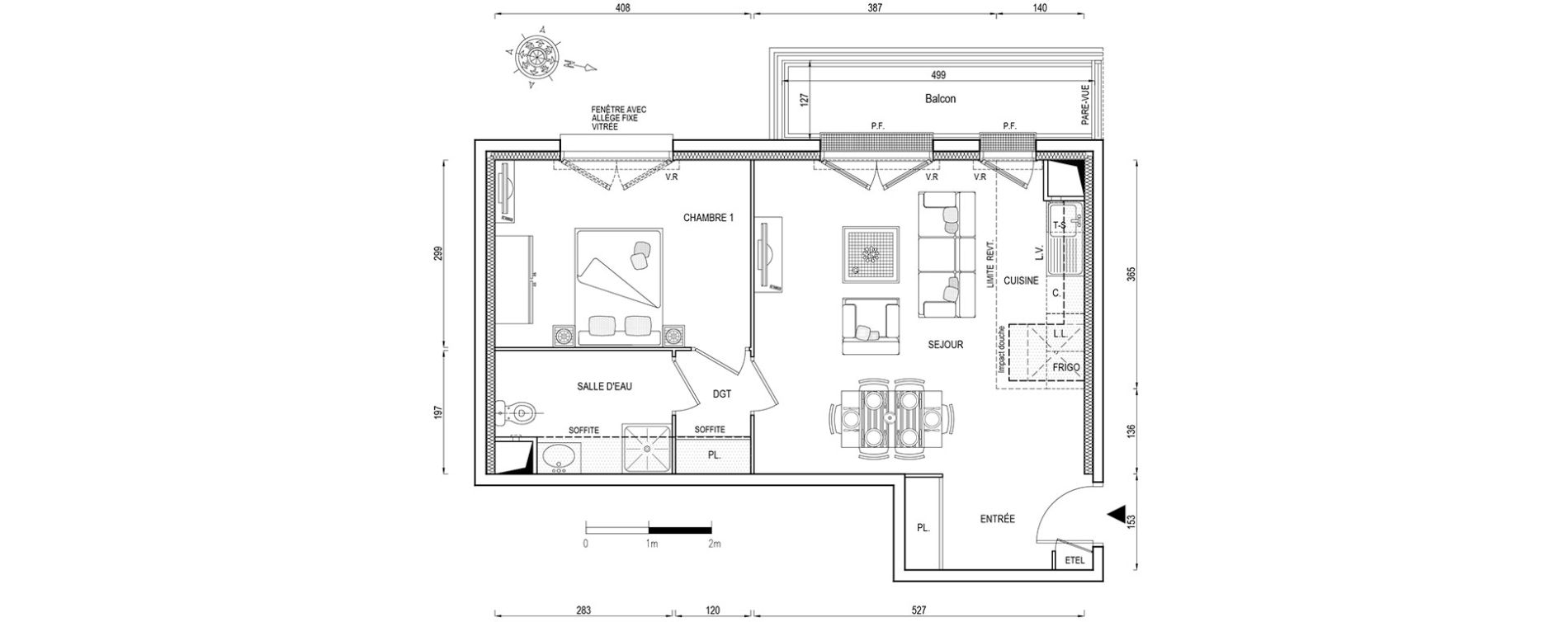 Appartement T2 de 49,70 m2 &agrave; Louvres Gare